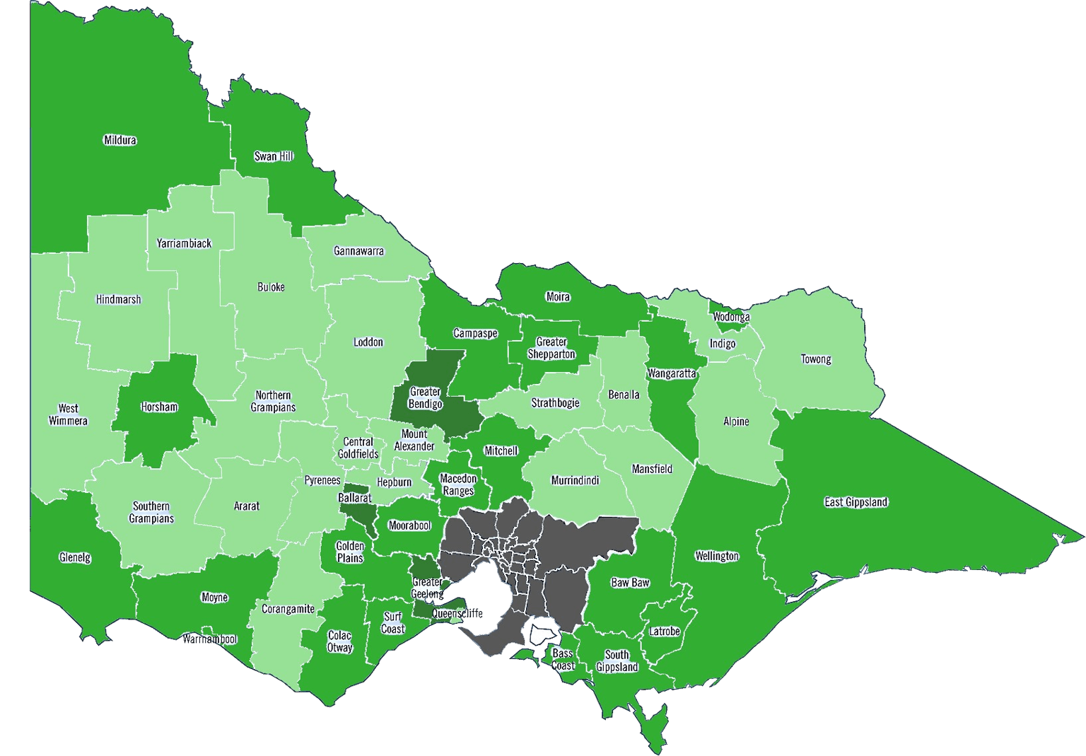 Council allowance categories by municipal district